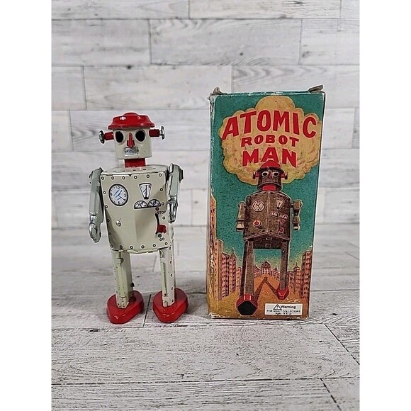 Robot Schylling 1997 Atomic ROBOT MAN W/ Box *For Parts Or Repair* - Picture 1 of 5